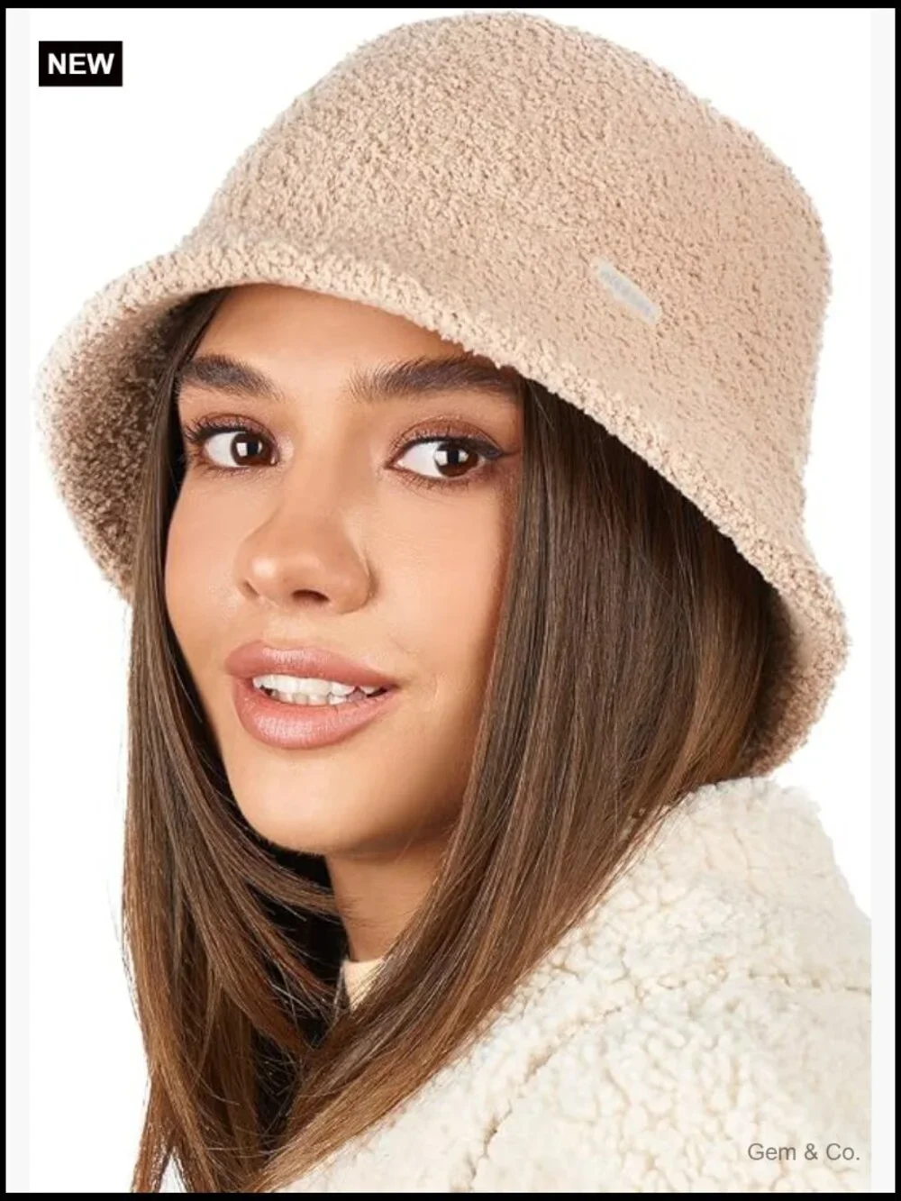 Fluffy Faux Fur Bucket Hat - Winter Sherpa Hat for Women - Warm Cozy Hat